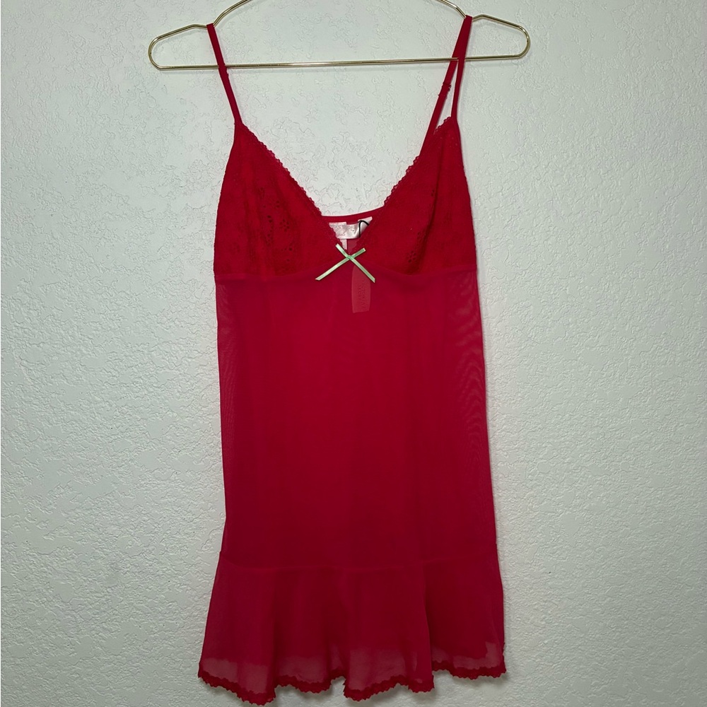 Victoria’s Secret Red Slip Dress | 2000s Y2K Bow